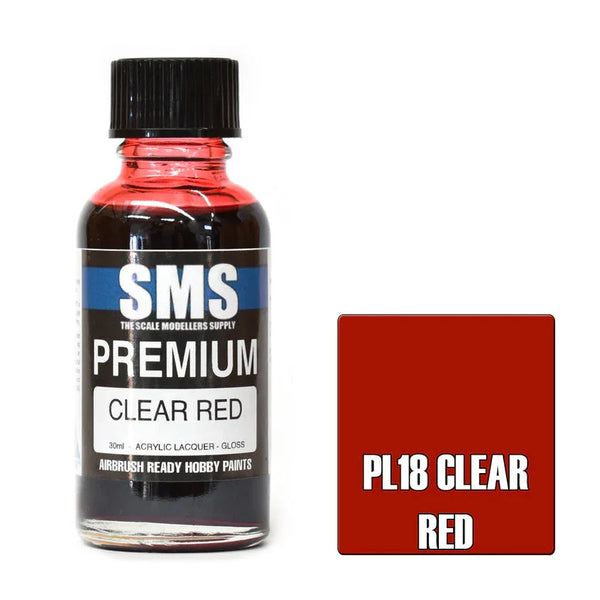 SMS PL18 Premium Clear Red Paint 30ml