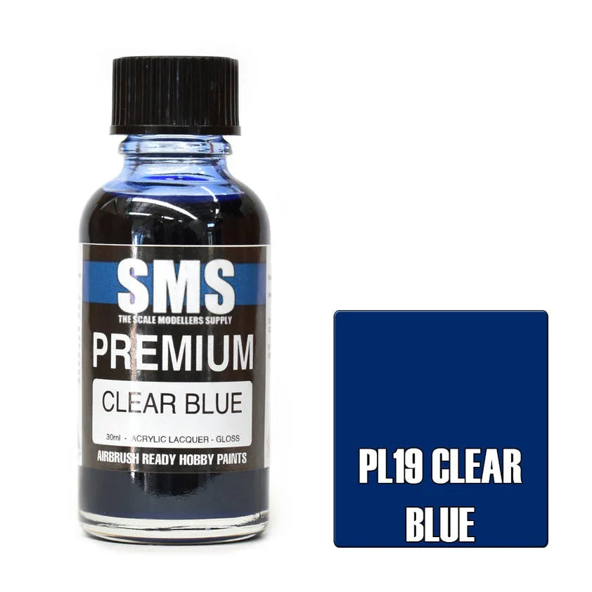 SMS PL19 Premium Clear Blue Paint 30ml - A-Z Toy Hobby