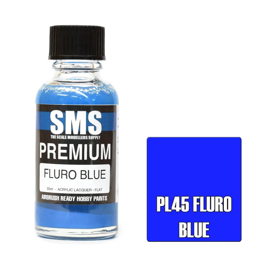 SMS PL45 Premium Fluro Blue Paint 30ml - A-Z Toy Hobby