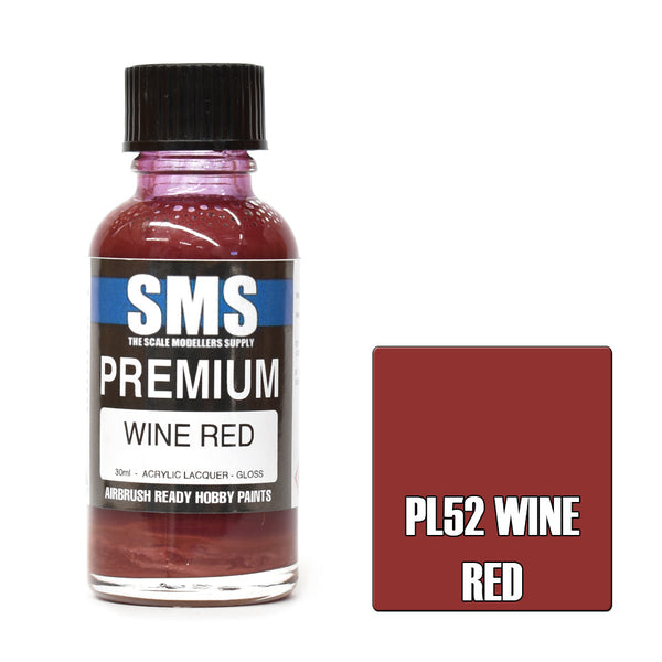 SMS PL52 Premium Wine Red RAL3005 Paint 30ml