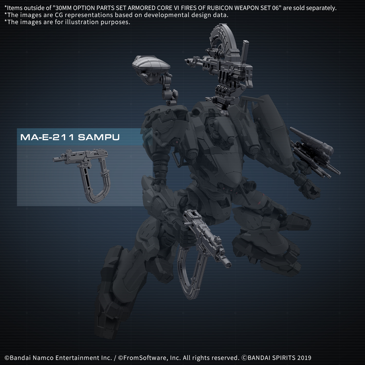 Bandai Armored Core Ⅵ Weapon Option Parts Set 06 30MM 1/144 - A-Z