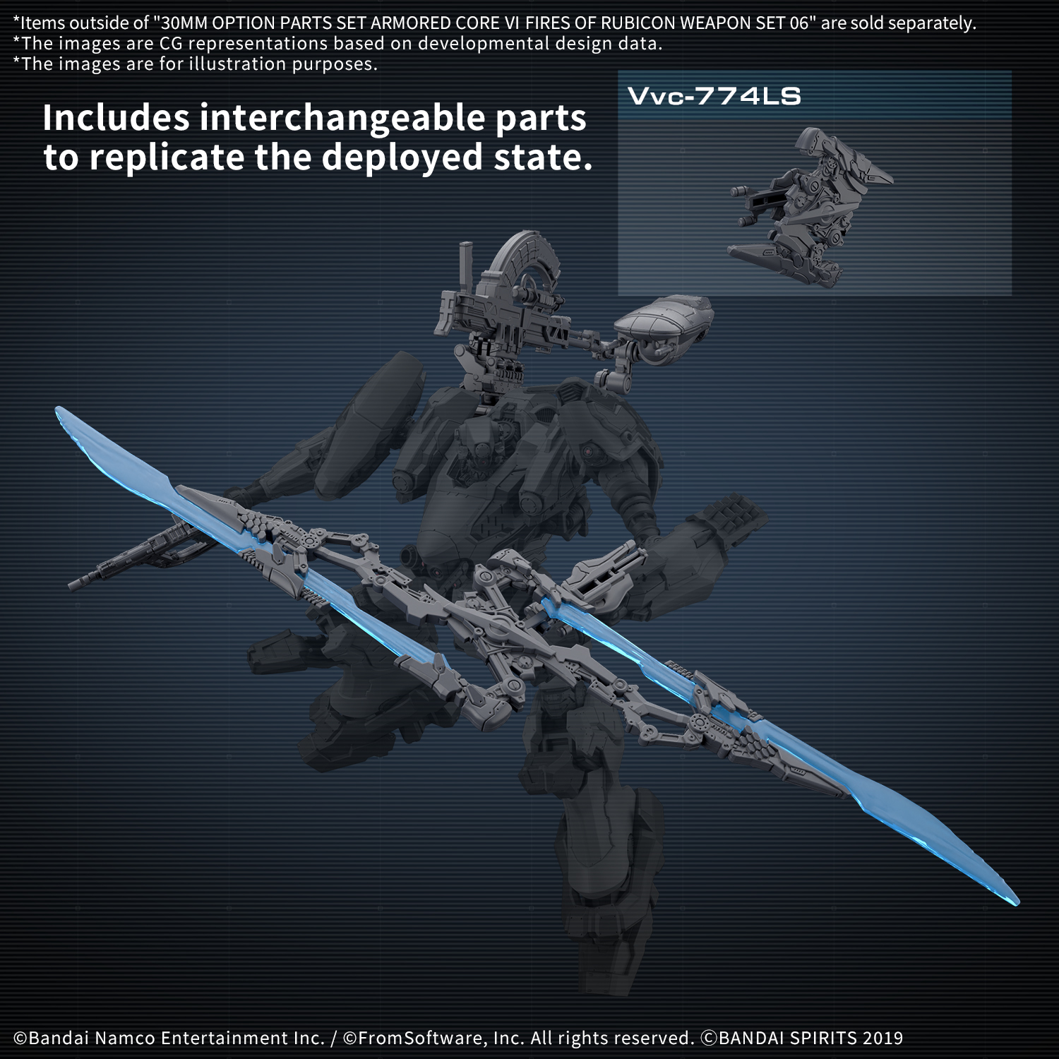 Bandai Armored Core Ⅵ Weapon Option Parts Set 06 30MM 1/144 - A-Z
