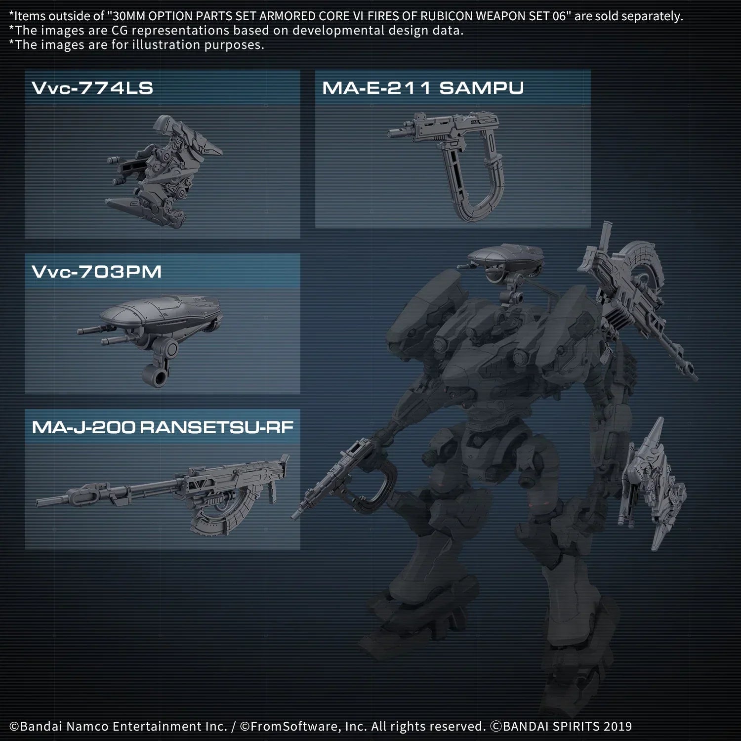 Bandai Armored Core Ⅵ Weapon Option Parts Set 06 30MM 1/144 - A-Z Toy Hobby
