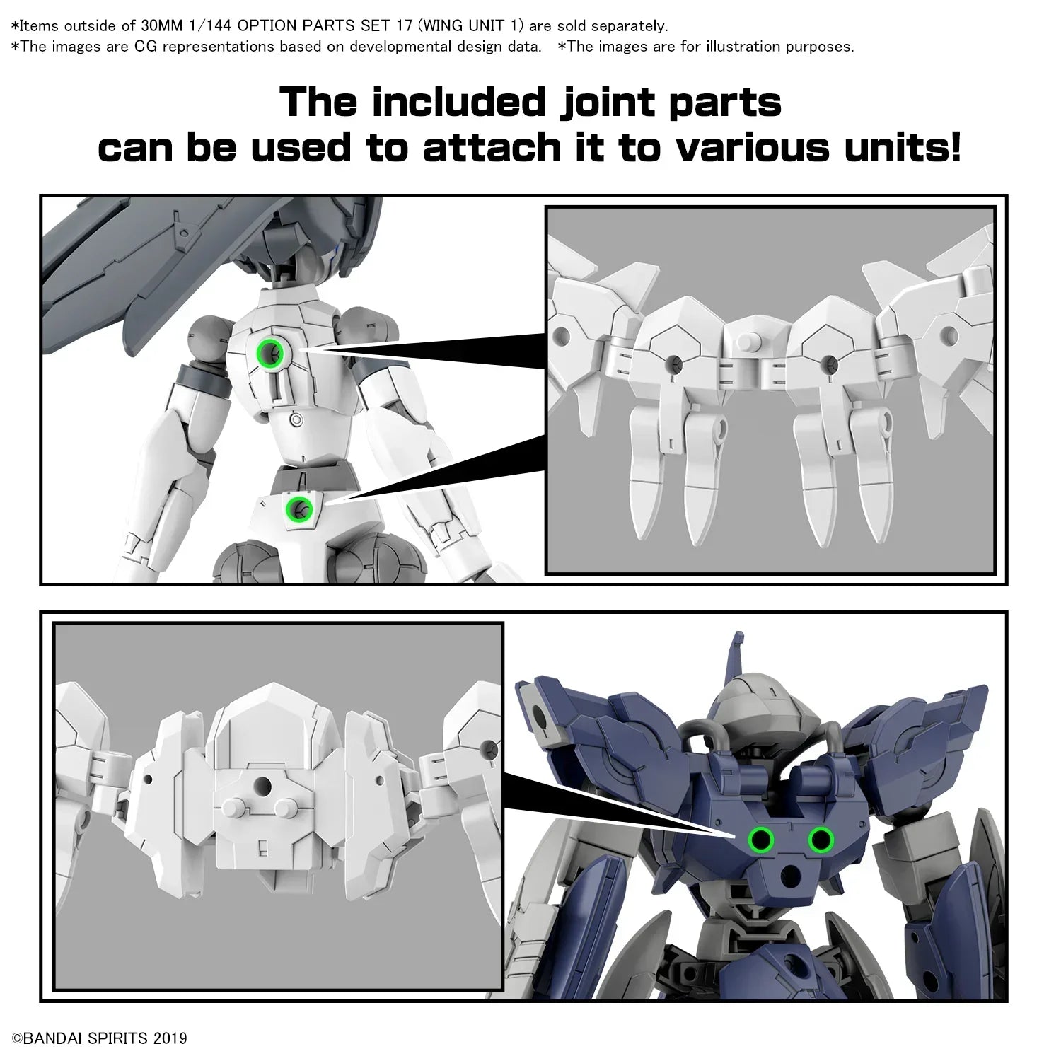 Bandai 30MM W-31 Option Parts Set 17 (Wing Unit 1) 1/144 - A-Z Toy Hobby