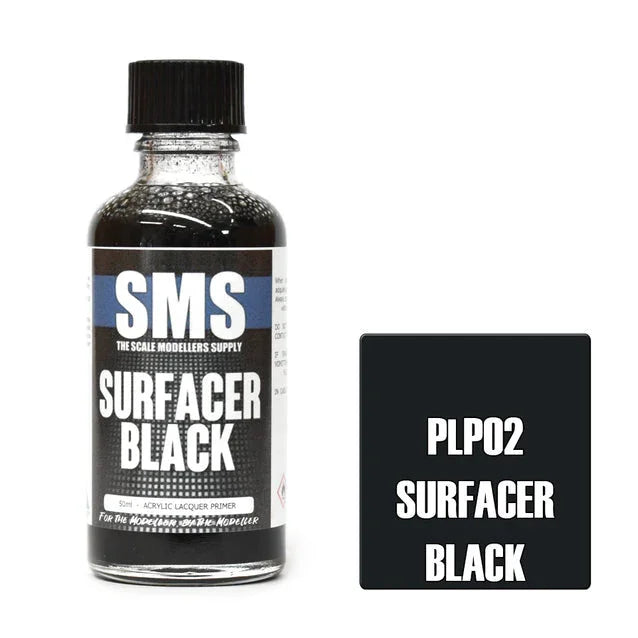 SMS PLP02 Primer Surfacer Black Paint 50ml - A-Z Toy Hobby