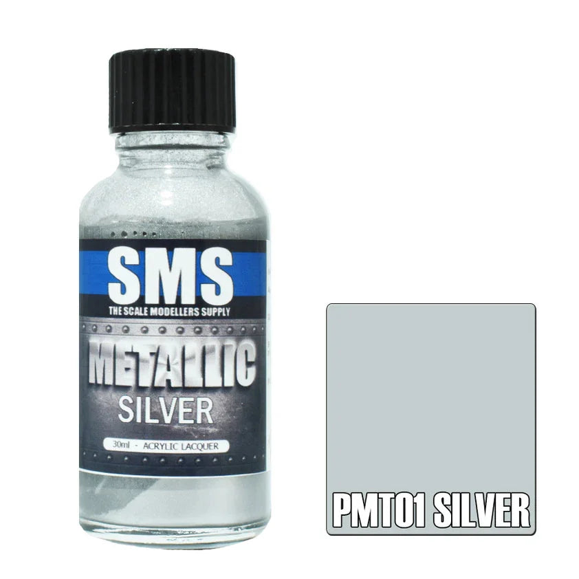 SMS PMT01 Metallic Silver Paint 30ml - A-Z Toy Hobby