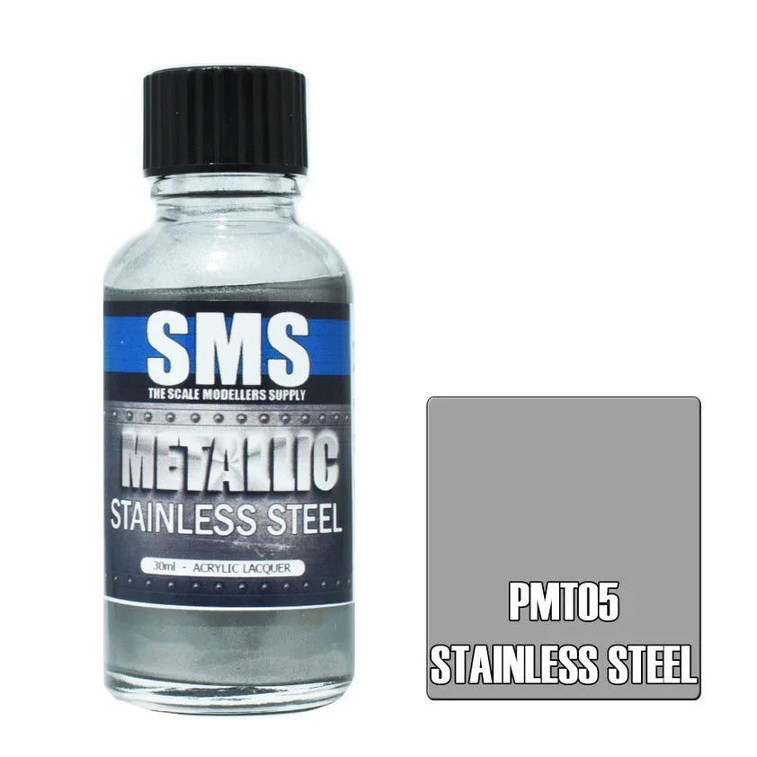 SMS PMT05 Metallic Stainless Steel Paint 30ml - A-Z Toy Hobby