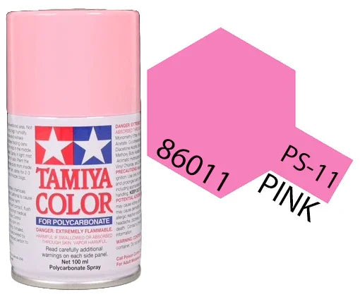 Tamiya 86011 PS-11 Pink Polycarbonate Spray Paint 100ml TAM86011 - A-Z Toy Hobby