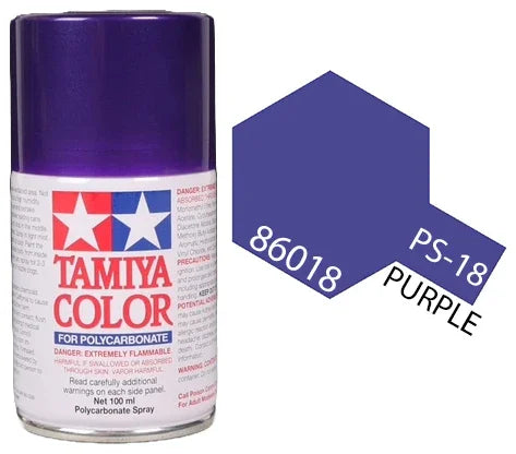 Tamiya 86018 PS-18 Metallic Purple Polycarbonate Spray Paint 100ml TAM86018 - A-Z Toy Hobby
