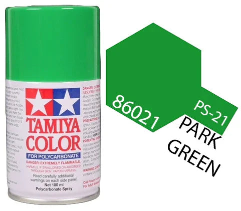 Tamiya 86021 PS-21 Park Green Polycarbonate Spray Paint 100ml TAM86021 - A-Z Toy Hobby