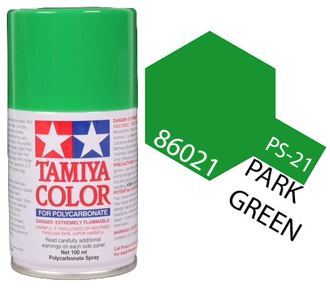 Tamiya 86021 PS-21 Park Green Polycarbonate Spray Paint 100ml TAM86021