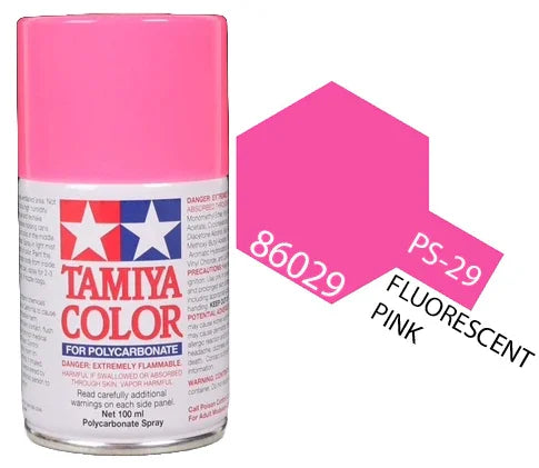Tamiya 86029 PS-29 Fluorescent Pink Polycarbonate Spray Paint 100ml TAM86029 - A-Z Toy Hobby