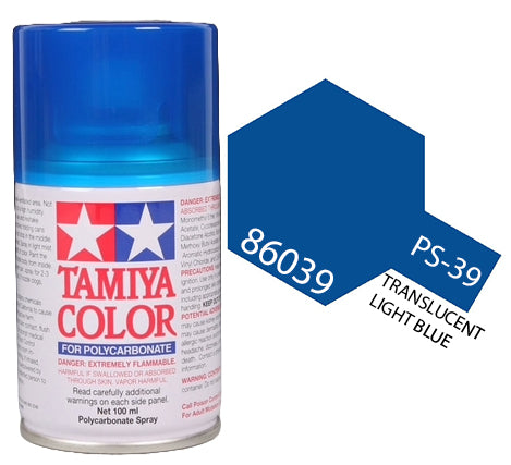 Tamiya 86039 PS-39 Translucent Light Blue Polycarbonate Spray Paint 100ml TAM86039