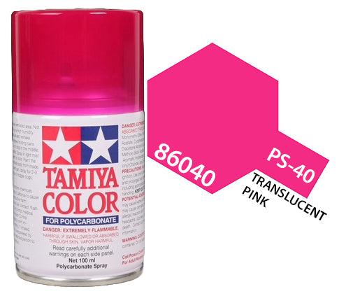 Tamiya 86040 PS-40 Translucent Pink Polycarbonate Spray Paint 100ml TAM86040