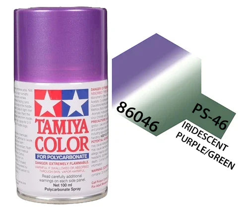 Tamiya 86046 PS-46 Iridescent Purple/Green Polycarbonate Spray Paint 100ml TAM86046 - A-Z Toy Hobby