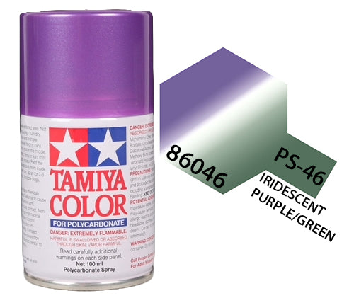 Tamiya 86046 PS-46 Iridescent Purple/Green Polycarbonate Spray Paint 100ml TAM86046