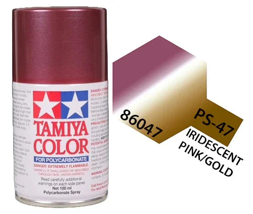 Tamiya 86047 PS-47 Iridescent Pink/Gold Polycarbonate Spray Paint 100ml TAM86047 - A-Z Toy Hobby