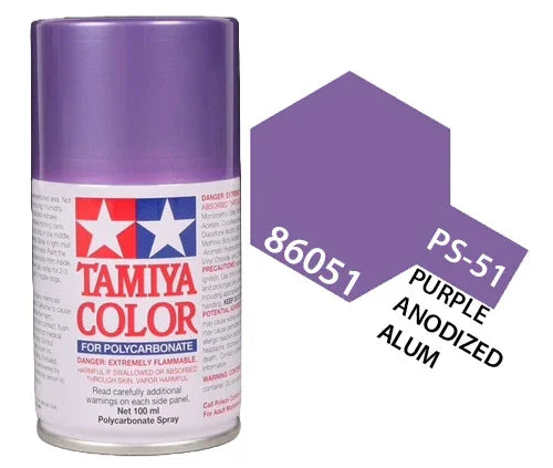 Tamiya 86051 PS-51 Purple Anodized Alum Polycarbonate Spray Paint 100ml TAM86051 - A-Z Toy Hobby