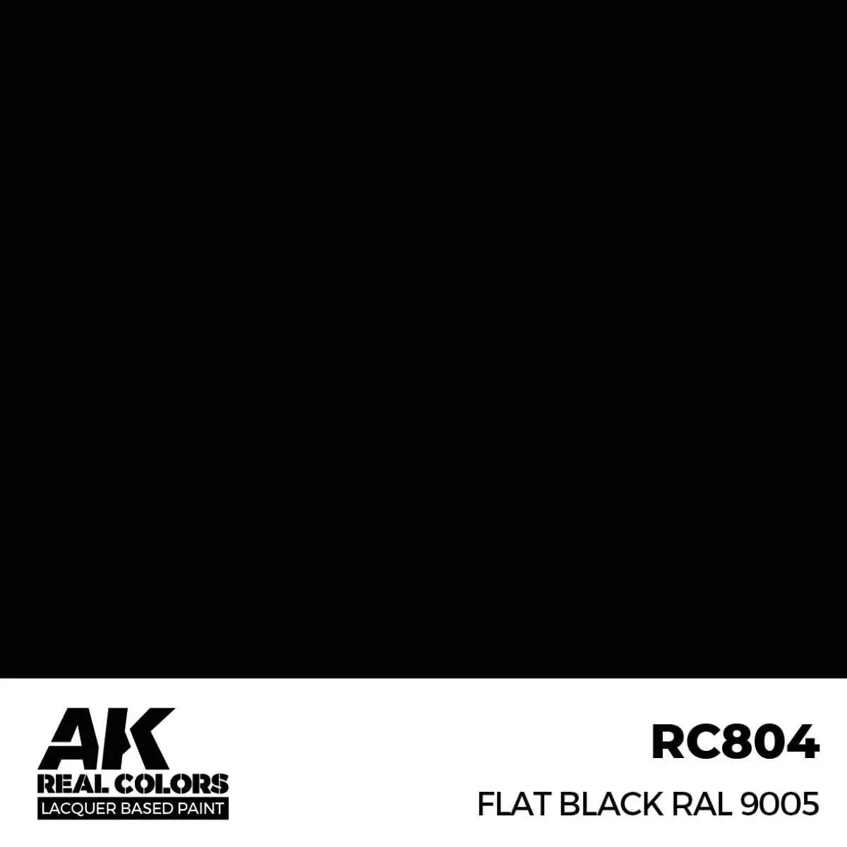AK Interactive RC804 Real Colors Flat Black RAL 9005 Paint 17ml - A-Z Toy Hobby