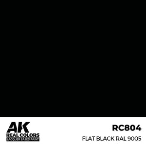 AK Interactive RC804 Real Colors Flat Black RAL 9005 Paint 17ml - A-Z Toy Hobby