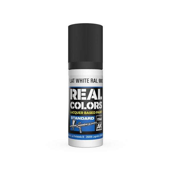 AK Interactive RC806 Real Colors Flat White RAL 9003 Paint 17ml