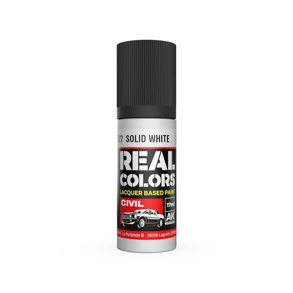 AK Interactive RC827 Real Colors Solid White Paint 17ml - A-Z Toy Hobby