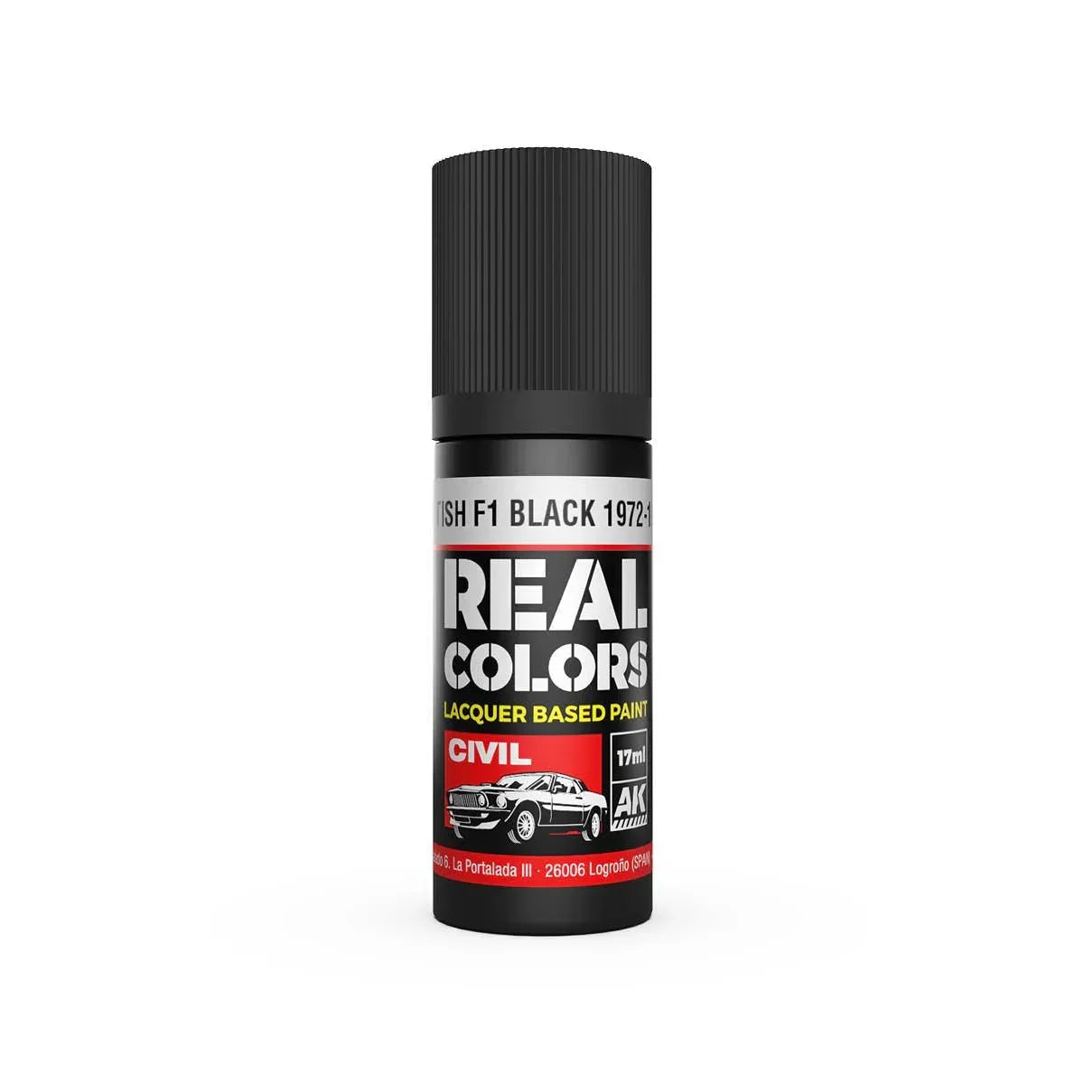 AK Interactive RC828 Real Colors British F1 Black 1972-1986 Paint 17ml - A-Z Toy Hobby