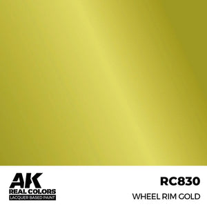 AK Interactive RC830 Real Colors Wheel Rim Gold Paint 17ml - A-Z Toy Hobby