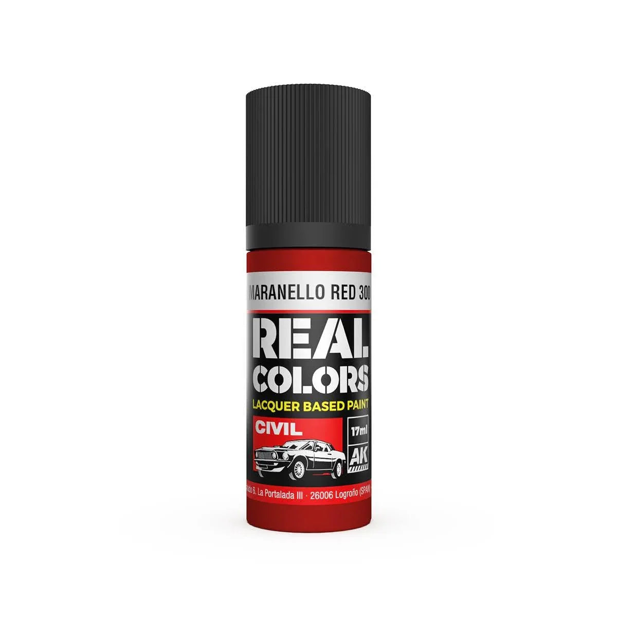 AK Interactive RC834 Real Colors Maranello Red 300 Paint 17ml - A-Z Toy Hobby