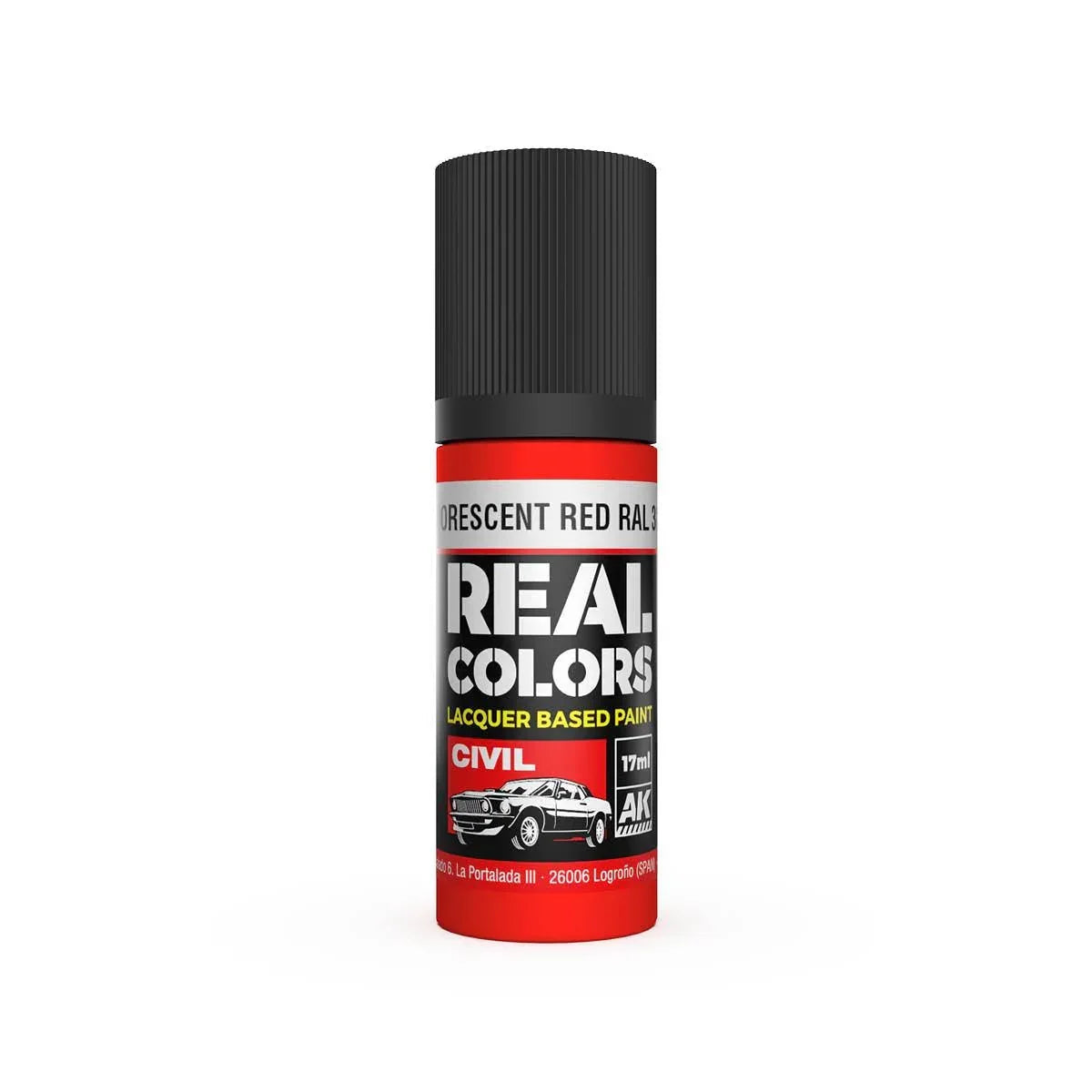 AK Interactive RC837 Real Colors Fluorescent Red RAL 3026 Paint 17ml - A-Z Toy Hobby
