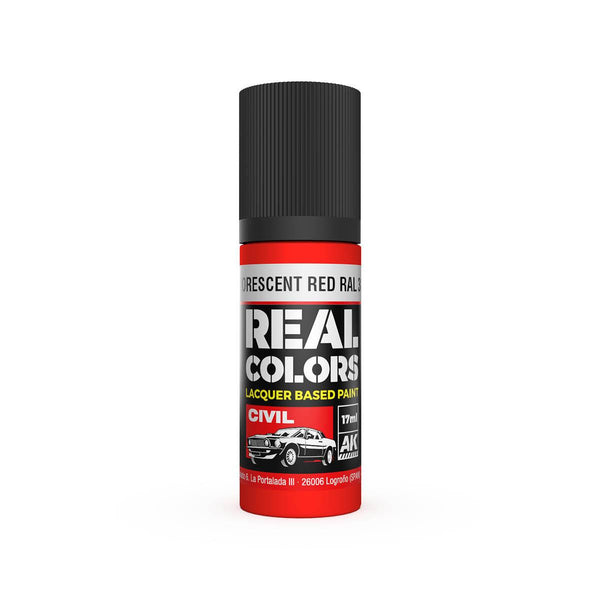 AK Interactive RC837 Real Colors Fluorescent Red RAL 3026 Paint 17ml