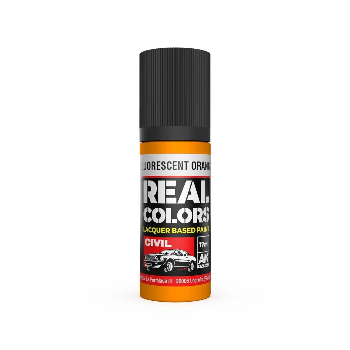 AK Interactive RC838 Real Colors Fluorescent Orange Paint 17ml - A-Z Toy Hobby