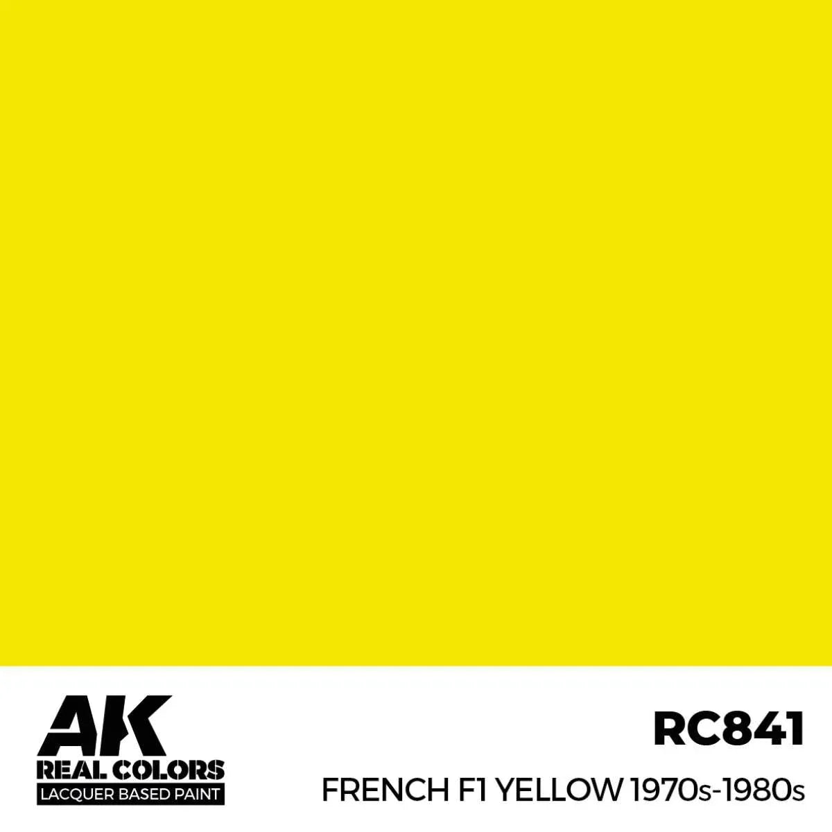 AK Interactive RC841 Real Colors French F1 Yellow 1970s-1980s Paint 17ml - A-Z Toy Hobby
