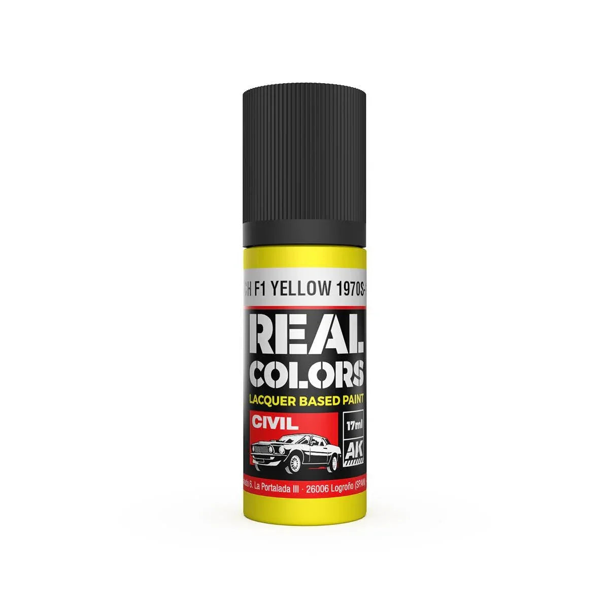 AK Interactive RC841 Real Colors French F1 Yellow 1970s-1980s Paint 17ml - A-Z Toy Hobby
