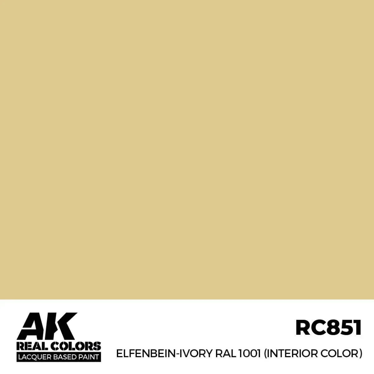 AK Interactive RC851 Real Colors Elfenbein-Ivory RAL 1001 (Interior Color) Paint 17ml - A-Z Toy Hobby