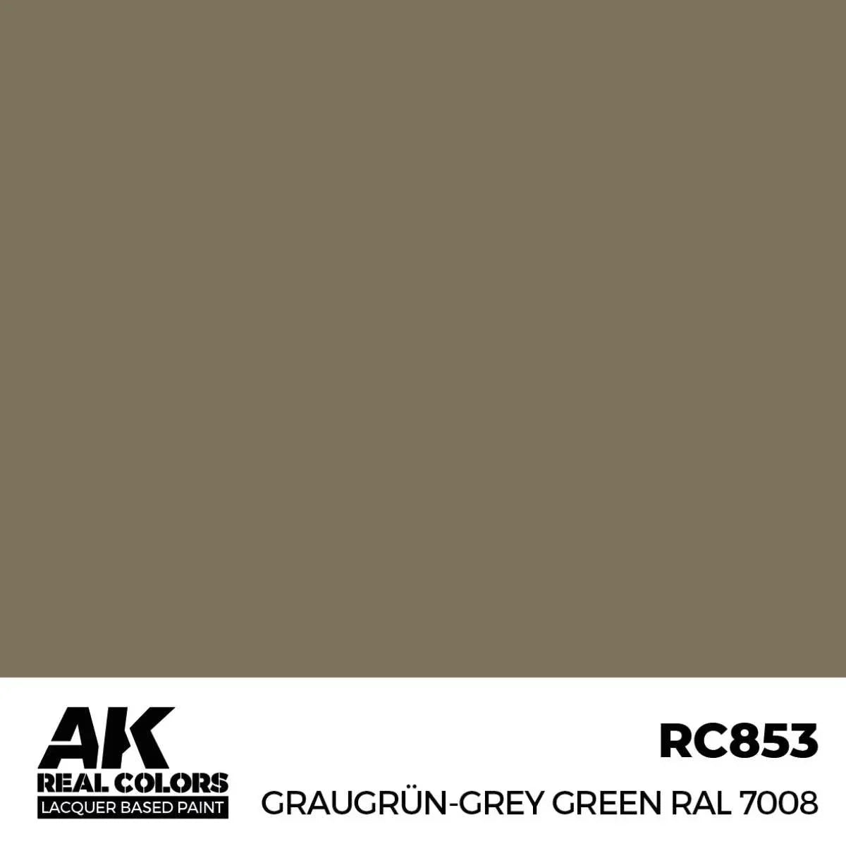 AK Interactive RC853 Real Colors Graugrün-Gray Green RAL 7008 Paint 17ml - A-Z Toy Hobby