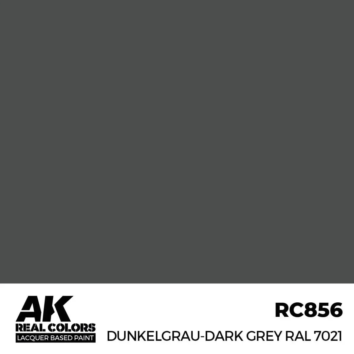 AK Interactive RC856 Real Colors Dunkelgrau-Dark Gray RAL 7021 Paint 17ml - A-Z Toy Hobby