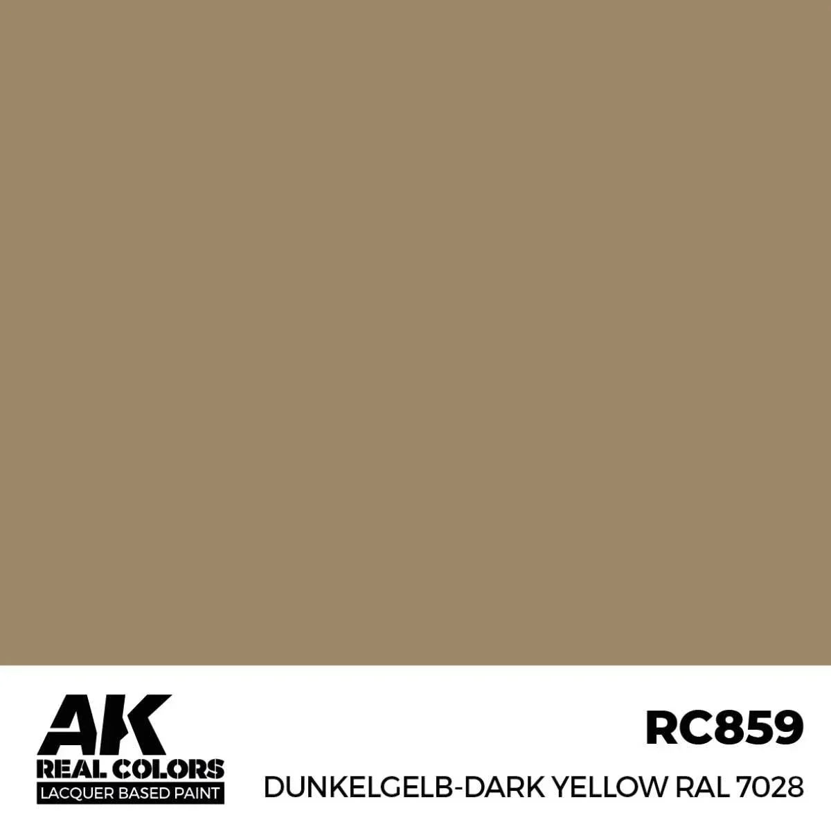 AK Interactive RC859 Real Colors Dunkelgelb-Dark Yellow RAL 7028 Yellow Paint 17ml - A-Z Toy Hobby