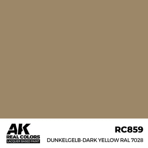 AK Interactive RC859 Real Colors Dunkelgelb-Dark Yellow RAL 7028 Yellow Paint 17ml - A-Z Toy Hobby