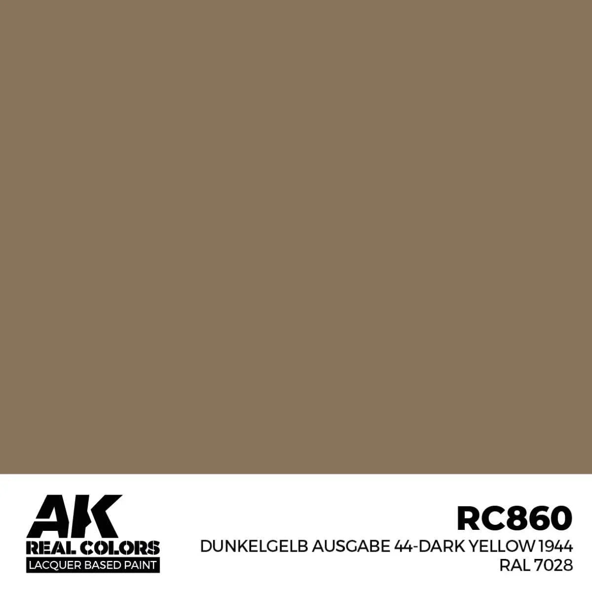 AK Interactive RC860 Real Colors Dunkelgelb Ausgabe 44-Dark Yellow 1944 RAL 7028 Paint 17ml - A-Z Toy Hobby