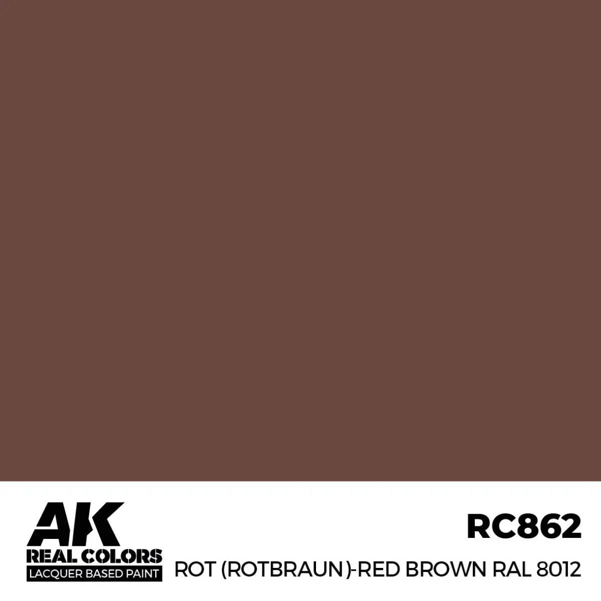 AK Interactive RC862 Real Colors Rot (Rotbraun)-Red (Red Brown) RAL 8012 Paint 17ml - A-Z Toy Hobby