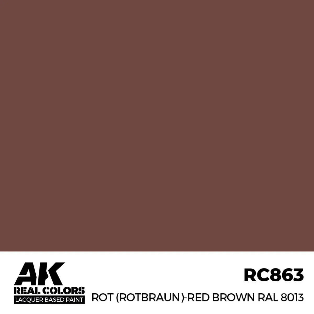 AK Interactive RC863 Real Colors Rot (Rotbraun)-Red (Red Brown) RAL 8013 Paint 17ml - A-Z Toy Hobby