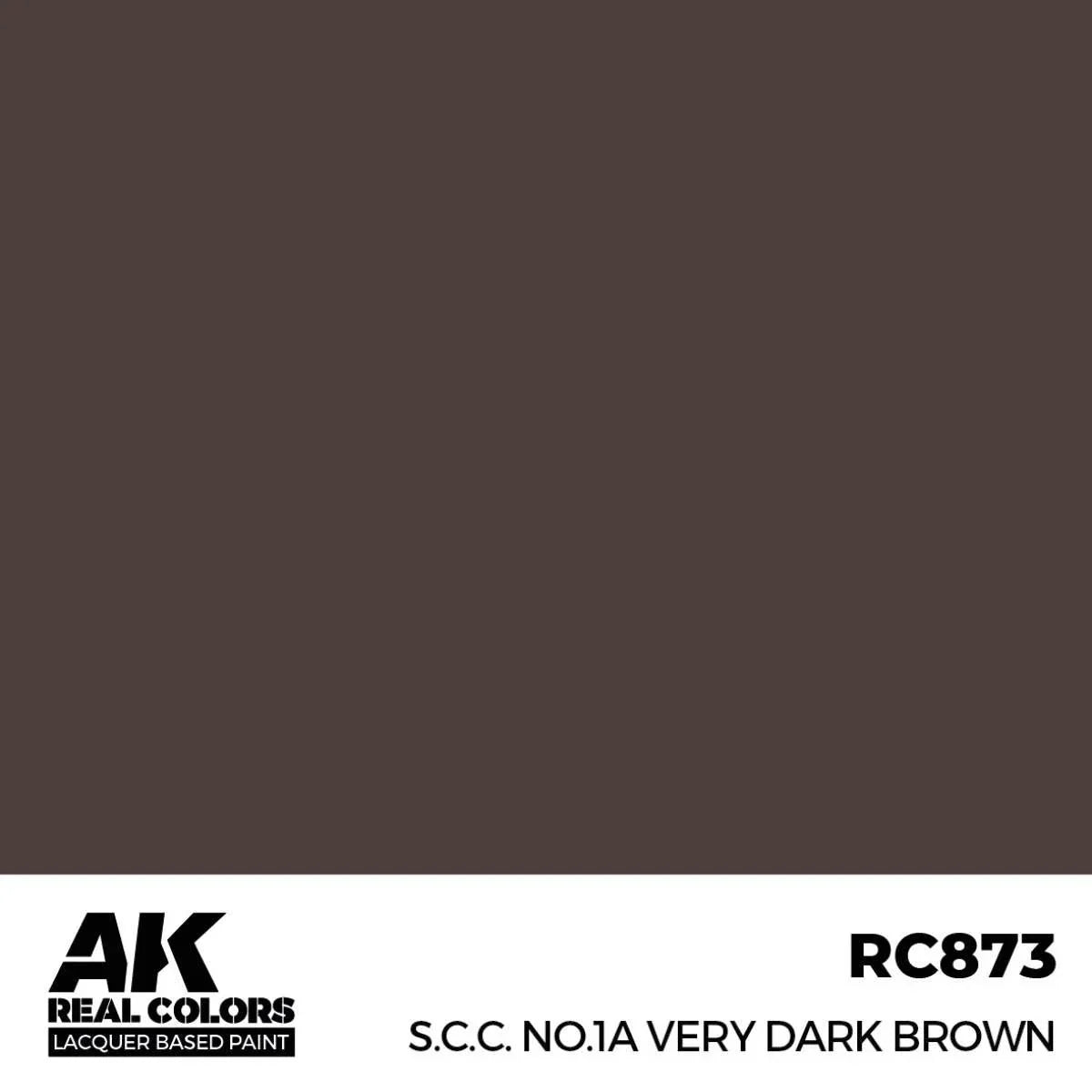AK Interactive RC873 Real Colors S.C.C. No.1A Very Dark Brown Paint 17ml - A-Z Toy Hobby