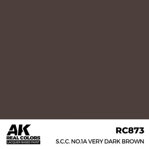 AK Interactive RC873 Real Colors S.C.C. No.1A Very Dark Brown Paint 17ml - A-Z Toy Hobby