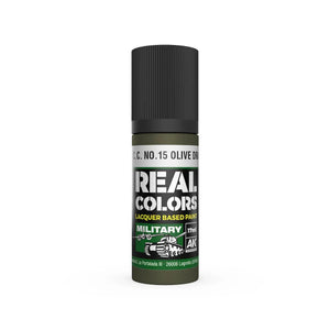 AK Interactive RC875 Real Colors S.C.C. No.15 Olive Drab Paint 17ml - A-Z Toy Hobby