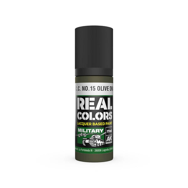 AK Interactive RC875 Real Colors S.C.C. No.15 Olive Drab Paint 17ml