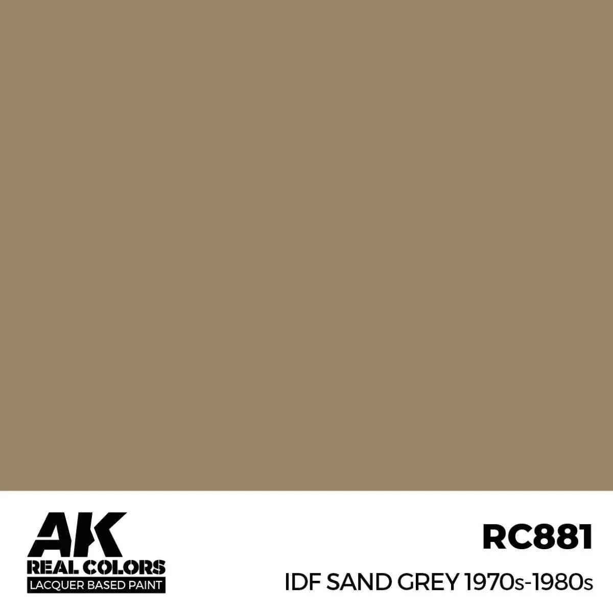 AK Interactive RC881 Real Colors IDF Sand Gray 1970s-1980s Paint 17ml - A-Z Toy Hobby