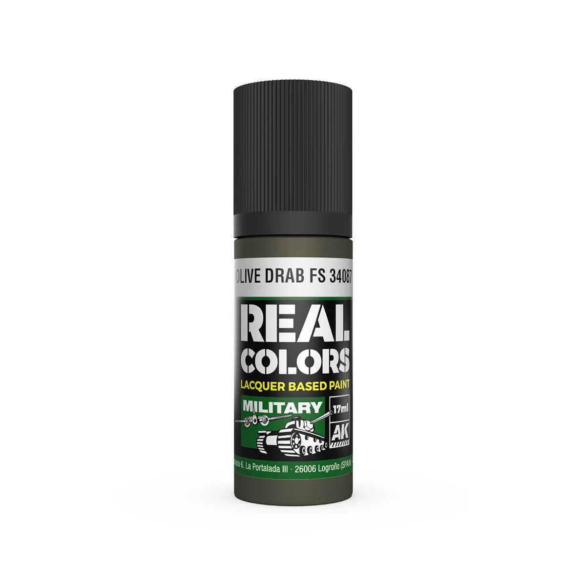 AK Interactive RC901 Real Colors Olive Drab FS 34087 Paint 17ml - A-Z Toy Hobby
