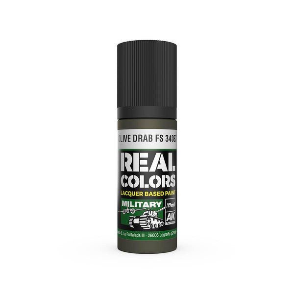 AK Interactive RC901 Real Colors Olive Drab FS 34087 Paint 17ml