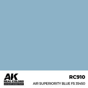 AK Interactive RC910 Real Colors Air Superiority Blue FS 35450 Paint 17ml - A-Z Toy Hobby